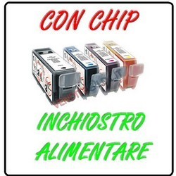 KIT 4 CARTUCCE CON CHIP - INCHIOSTRO ALIMENTARE PER STAMPANTE CANON I